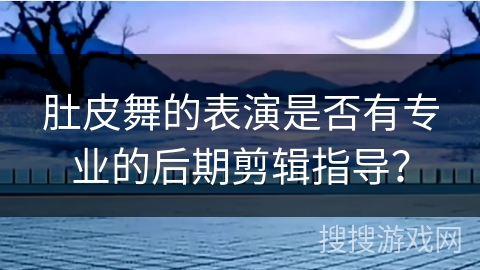 肚皮舞的表演是否有专业的后期剪辑指导？