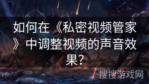 如何在《私密视频管家》中调整视频的声音效果？