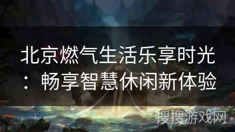 北京燃气生活乐享时光：畅享智慧休闲新体验