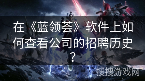 在《蓝领荟》软件上如何查看公司的招聘历史？