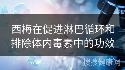 西梅在促进淋巴循环和排除体内毒素中的功效