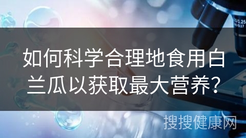 如何科学合理地食用白兰瓜以获取最大营养？