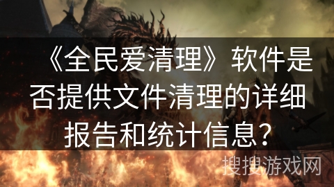 《全民爱清理》软件是否提供文件清理的详细报告和统计信息？