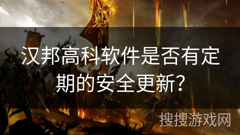 汉邦高科软件是否有定期的安全更新？