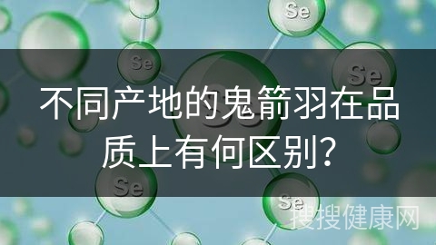 不同产地的鬼箭羽在品质上有何区别？