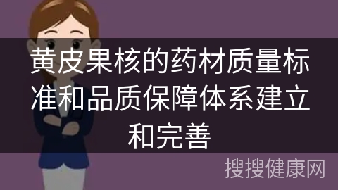 黄皮果核的药材质量标准和品质保障体系建立和完善