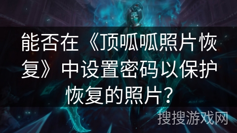 能否在《顶呱呱照片恢复》中设置密码以保护恢复的照片？