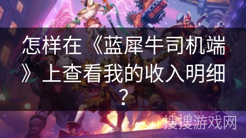怎样在《蓝犀牛司机端》上查看我的收入明细？