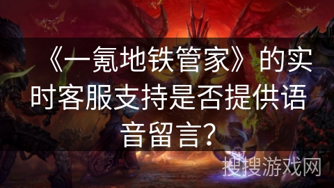 《一氪地铁管家》的实时客服支持是否提供语音留言？