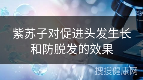 紫苏子对促进头发生长和防脱发的效果