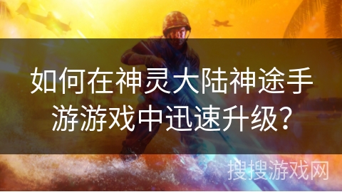 如何在神灵大陆神途手游游戏中迅速升级？
