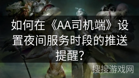 如何在《AA司机端》设置夜间服务时段的推送提醒？