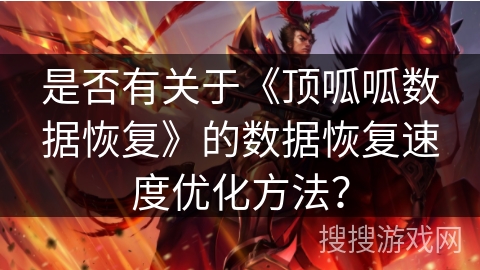 是否有关于《顶呱呱数据恢复》的数据恢复速度优化方法？