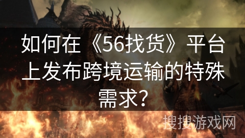 如何在《56找货》平台上发布跨境运输的特殊需求？