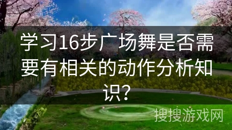 学习16步广场舞是否需要有相关的动作分析知识？