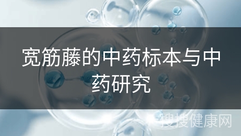 宽筋藤的中药标本与中药研究