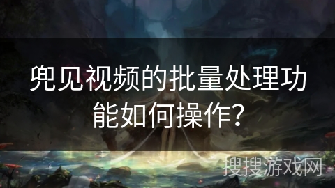 兜见视频的批量处理功能如何操作？
