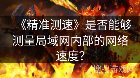 《精准测速》是否能够测量局域网内部的网络速度？