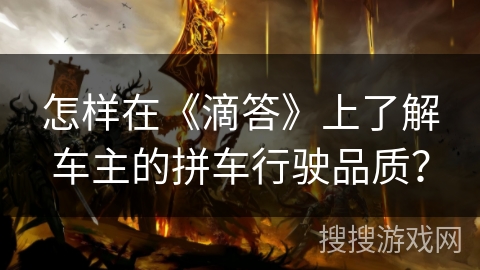 怎样在《滴答》上了解车主的拼车行驶品质？