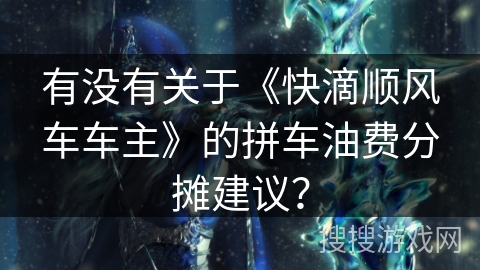 有没有关于《快滴顺风车车主》的拼车油费分摊建议？