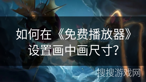 如何在《免费播放器》设置画中画尺寸？