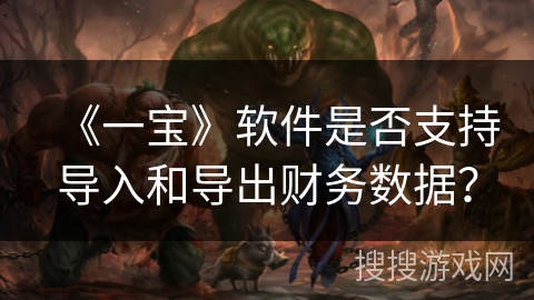 《一宝》软件是否支持导入和导出财务数据？