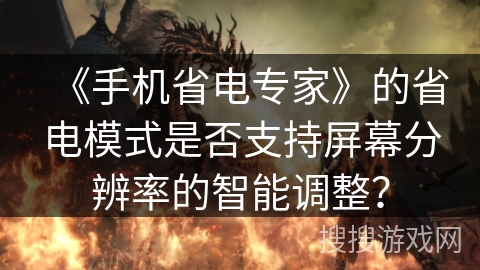 《手机省电专家》的省电模式是否支持屏幕分辨率的智能调整？