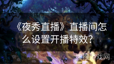《夜秀直播》直播间怎么设置开播特效？
