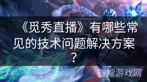 《觅秀直播》有哪些常见的技术问题解决方案？
