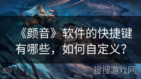 《颜音》软件的快捷键有哪些，如何自定义？
