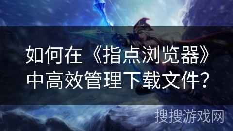 如何在《指点浏览器》中高效管理下载文件？