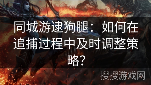 同城游逮狗腿：如何在追捕过程中及时调整策略？