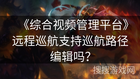 《综合视频管理平台》远程巡航支持巡航路径编辑吗？