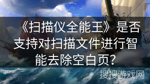 《扫描仪全能王》是否支持对扫描文件进行智能去除空白页？