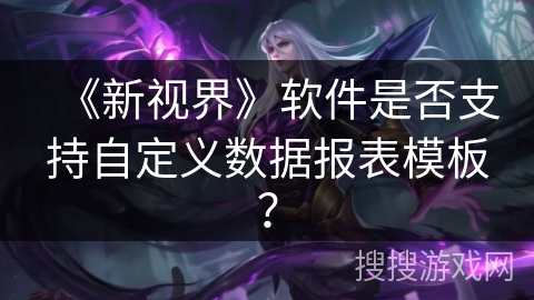 《新视界》软件是否支持自定义数据报表模板？
