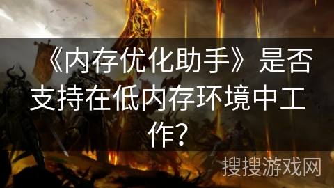 《内存优化助手》是否支持在低内存环境中工作？