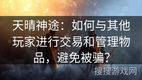 天晴神途：如何与其他玩家进行交易和管理物品，避免被骗？
