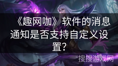 《趣网咖》软件的消息通知是否支持自定义设置？