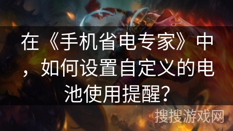 在《手机省电专家》中，如何设置自定义的电池使用提醒？