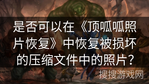 是否可以在《顶呱呱照片恢复》中恢复被损坏的压缩文件中的照片？