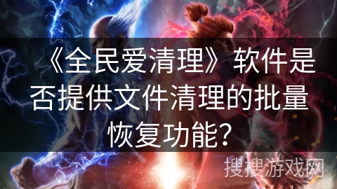 《全民爱清理》软件是否提供文件清理的批量恢复功能？