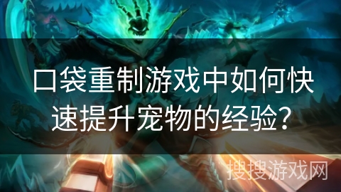 口袋重制游戏中如何快速提升宠物的经验？