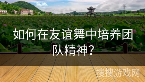 如何在友谊舞中培养团队精神？
