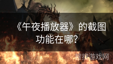 《午夜播放器》的截图功能在哪？