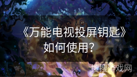 《万能电视投屏钥匙》如何使用？