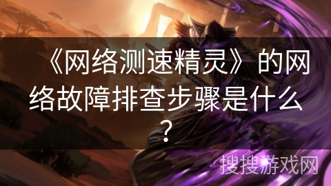 《网络测速精灵》的网络故障排查步骤是什么？