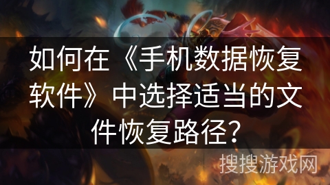 如何在《手机数据恢复软件》中选择适当的文件恢复路径？