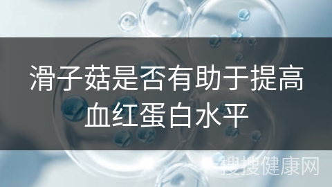 滑子菇是否有助于提高血红蛋白水平