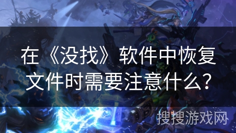 在《没找》软件中恢复文件时需要注意什么？