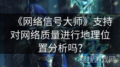 《网络信号大师》支持对网络质量进行地理位置分析吗？